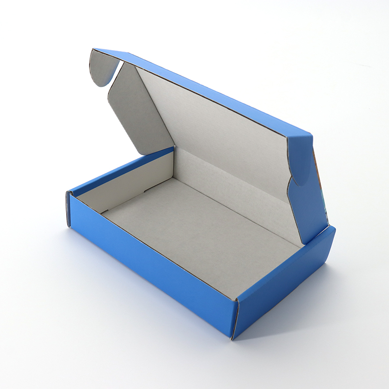 タックサブスクリプションシューズ包装プリント色の段ボール紙輸送青いカスタムロゴメーラーボックス
