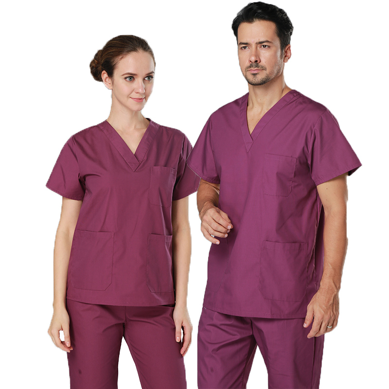 Nurse Doctor Uniform Tops Pantsスクラブカスタムロゴを設定します