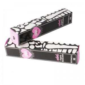 黒とピンクのアートペーパーまつげボックス印刷