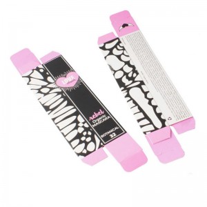 黒とピンクのアートペーパーまつげボックス印刷