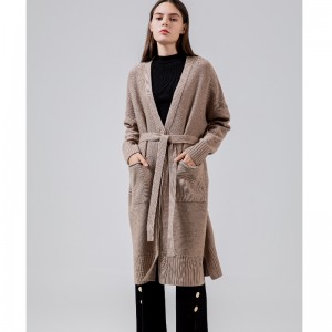 ゆるい、スタイリッシュでカジュアルなオーストラリアのウールのカーディガン65005#