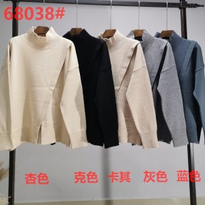 ファッショナブルな傾向カジュアルジョーカー財団高ネックニットスプリットシングルトップ68038#
