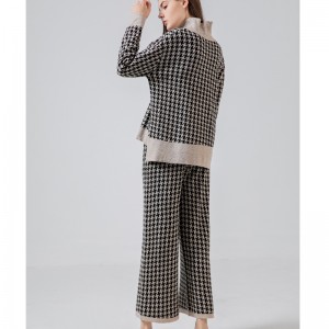 ファッショナブルなカジュアルなジョーカーニットQianbird-漆喰二ピーススーツ69002#