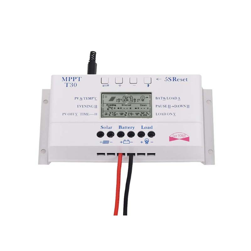 MPPT T30 30A太陽電池コントローラー5V USB充電器12V 24VオートソーラーパネルバッテリーLCDディスプレイチャージャーレギュレーター
