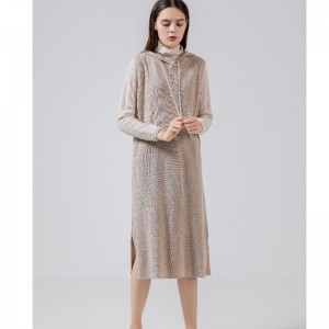 ファッショナブルなカジュアルな用意なニットパーカーロングベスト69050#