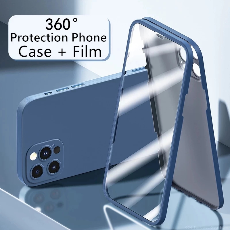 Iphone 12 Pro Maxのためのスクリーンプロテクターの統合スクリーンカバーガラスフィルムを持つ最新の360個の完全電話ケース