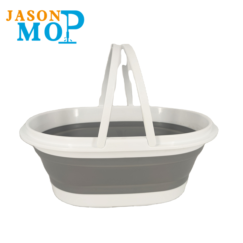 ハンドル車の洗濯バケットの折りたたみ式水タンクと省スペースのモップのバケツを持つジェイソンの折り畳み式シリカゲルバケツ
