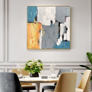 新しいデザイン全体の手描きゴールドフォイルの壁アート抽象キャンバス油絵のキャンバスストレッチ