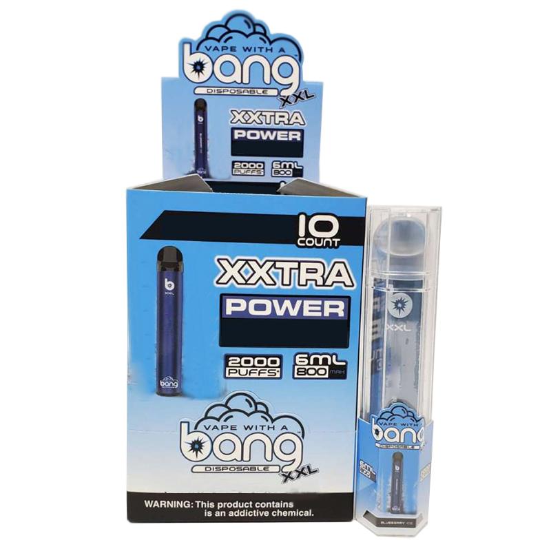 BANG XXL使い捨てブペペン電子タバコデバイス800mAhバッテリー6mlポッド空のオリジナル蒸気2000パフキット卸売