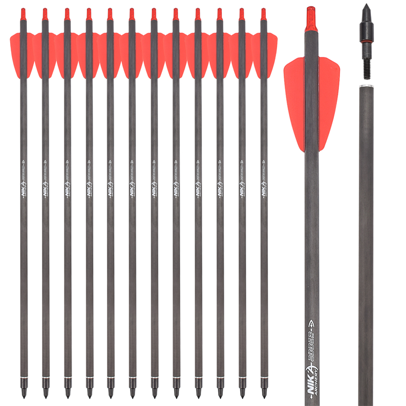 Nika Archery 113182-02 15インチID6.2 MM COBRA RXカーボンクロスボウボルトCOBRAシステムクロスボウハンティング