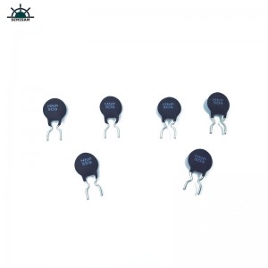 中国ODM OEMカットのリードカーブ形状のリードブラック5 OHM 5D9直径9mmの抵抗力学サーミスタ