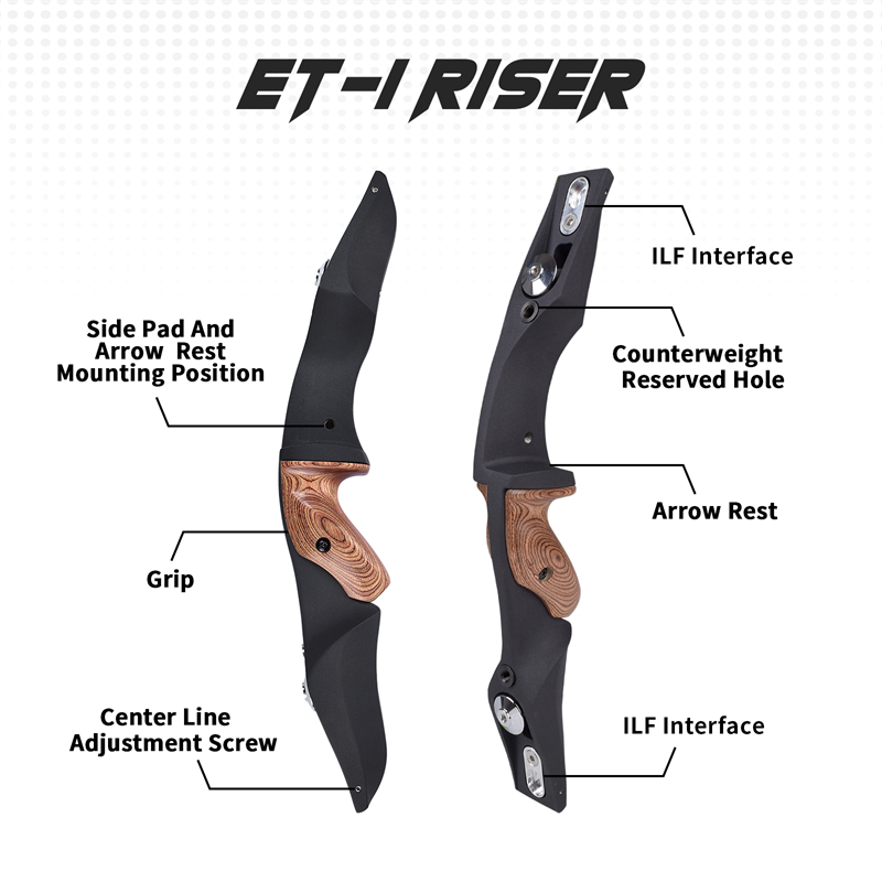 Nika Archery 220019 17inches Ilf Rh Risers Recurve Bow機器狩猟屋外スポーツのためのハンドル