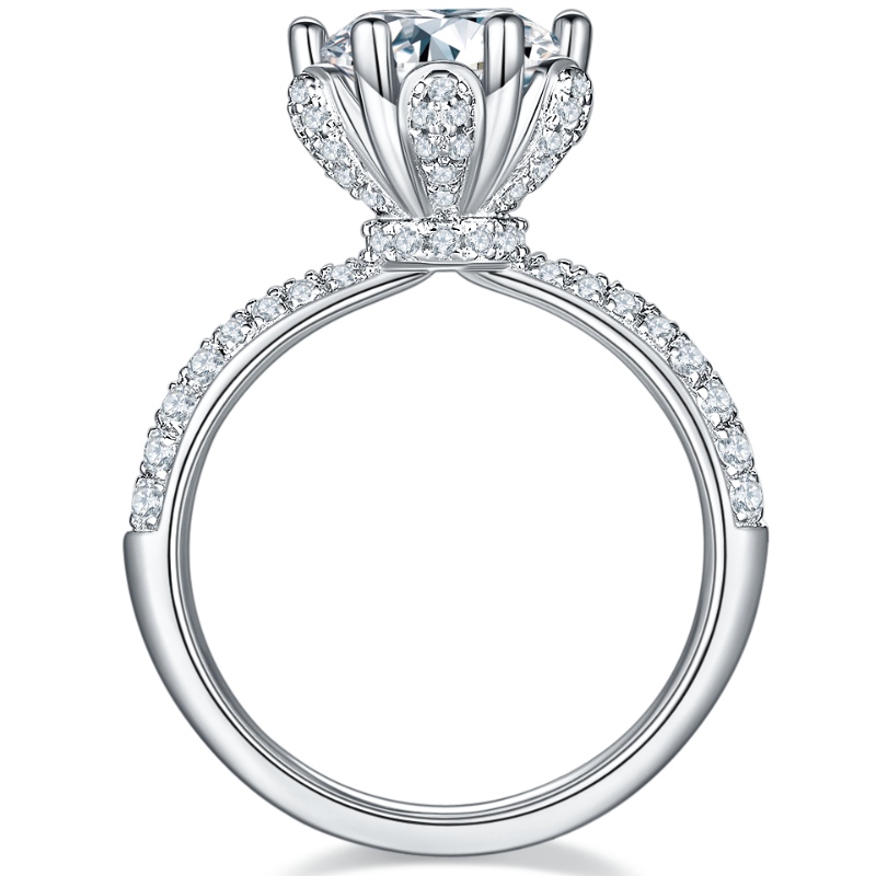 Tuochenジュエリーファクトリースターリングシルバー925/18K/14K/10K/9Kリング3A/5Aジルコン/Moissanite/ダイヤモンドストーン