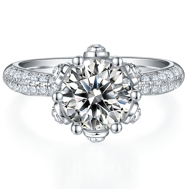 Tuochenジュエリーファクトリースターリングシルバー925/18K/14K/10K/9Kリング3A/5Aジルコン/Moissanite/ダイヤモンドストーン