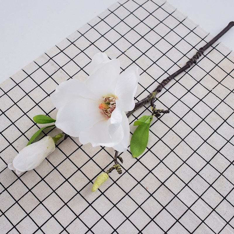 熱い販売の単一の枝人工的な絹の花人工的なマグノリアの花のための飾る