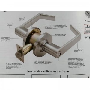 7205グレード2商業義務オフィスドアキードレバーロックセット、サテンクロム仕上げ