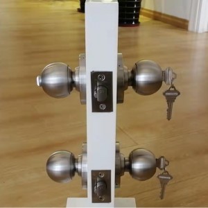 7204ドアノブ円筒ロックキー付きエントリ関数エクステリアサテンクロム仕上げ、ansi/bhmaグレード2コマーシャルドアノブ