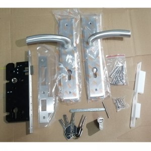 6003ロングプレートドアハンドルステンレススチールレバーセット、モダンコンテンポラリーモタイズロック