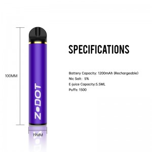 1500 PUFFS使い捨て電子タバコ