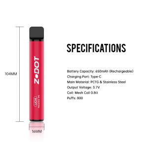 800 PUFFS使い捨てブペペン