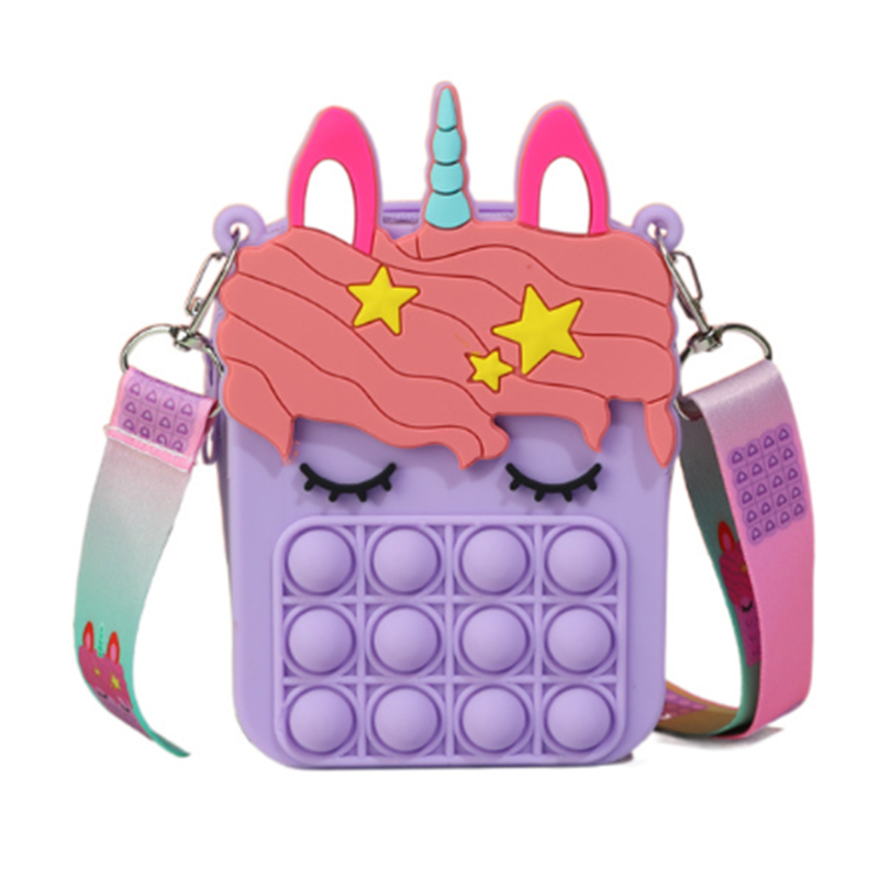 子供のためのポップ財布の誕生日プレゼント、フィジゲット財布のおもちゃの泡がストレスハンドバッグを和らげる
