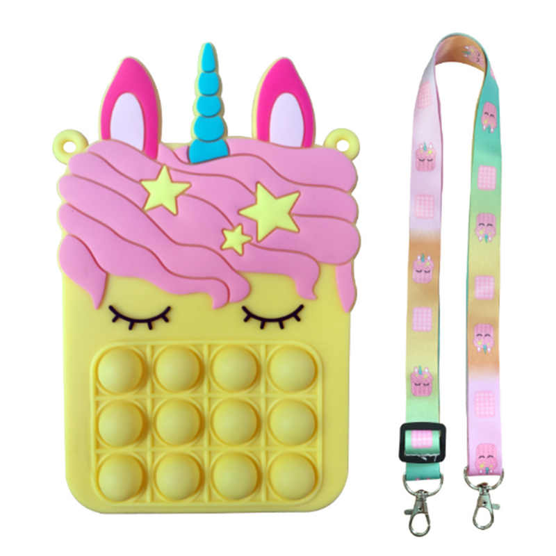 子供のためのポップ財布の誕生日プレゼント、フィジゲット財布のおもちゃの泡がストレスハンドバッグを和らげる