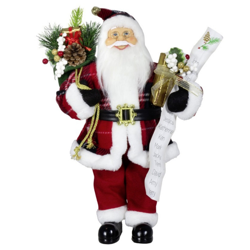 80 cmクリスマスの装飾サンタクロースギフトバッグ名リスト松のコーン飾りクリスマスのおもちゃのためのホームナビのホリデーパーティーディスプレイ