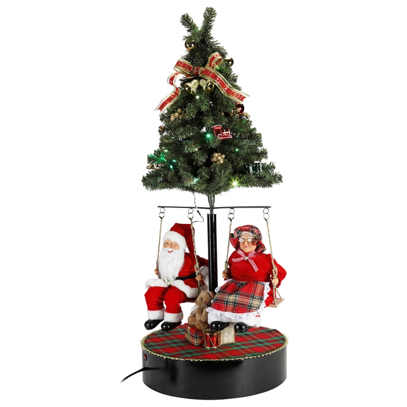 120cmのクリスマスは木のサンタクロースを回転音楽飾りの装飾祭の休日の置物のコレクション伝統的なコレクション
