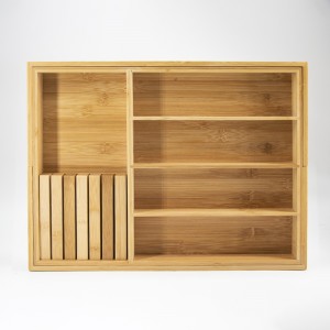天然竹拡張可能なカトラリーナイフ引き出しストレージセット
