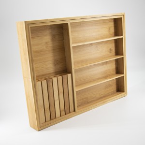 天然竹拡張可能なカトラリーナイフ引き出しストレージセット