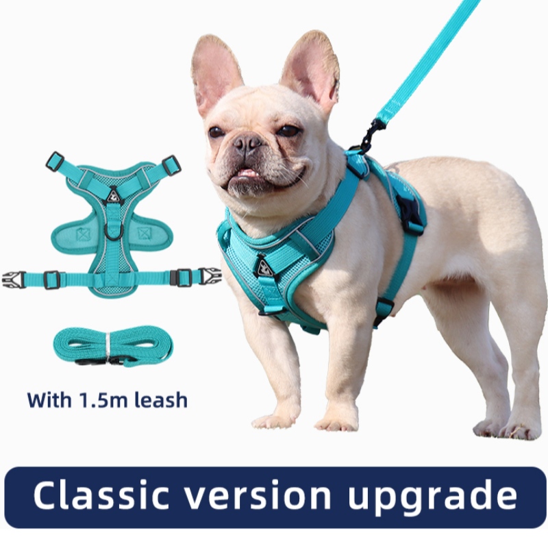 ファッションペットベストタイプ牽引チェストストラップキャット犬調節可能な格納式牽引ロープウォーキングドッグロープカラー