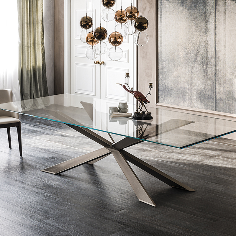 イタリアのデザイン金属脚長いモダンな長方形の焼結石ダイニングテーブル10シーター
