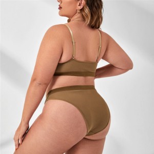 プレーンプッシュアップランジェリーセット快適な女性アンダーワイヤーブラブセットセクシーな下着