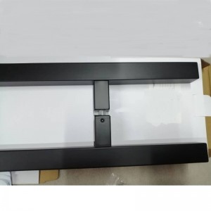 SS-031ブラック高品質ステンレススチールガラスドアプッシュプルハンドルH形状ダブルサイド、24インチスクエアスライドドアハンドル