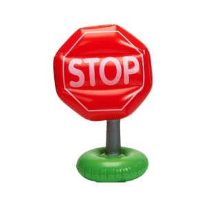 製造業者カスタムPVCインフレータブルトラフィックサイン吹き飛ばす障害物トライアングルロードサイン警告標識PVCおもちゃ