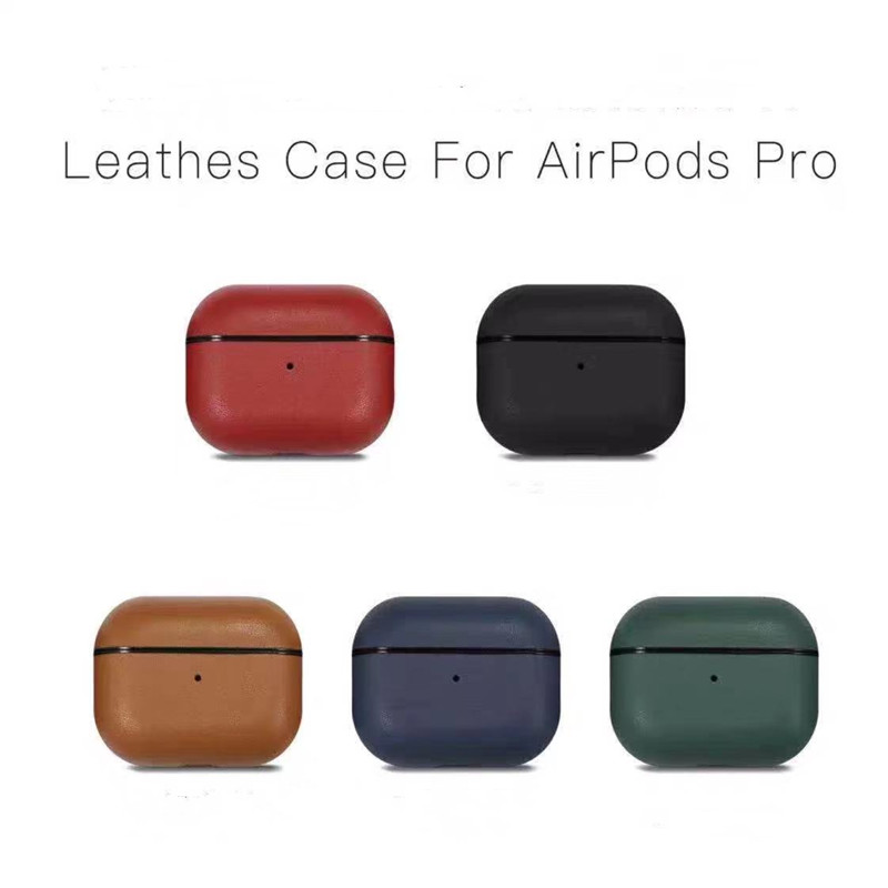 AirPods Pro Leather Case、本物のレトロオイルワックスクレイジーレザーケース、完全に手作り、フロントLED可視、（ダークブラウン）
