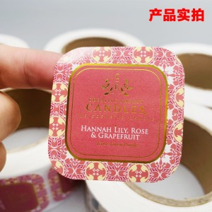 カラーブロンズ透明な自己粘着カスタムカスタムホットシルバーL0G0コーティングペーパーロールラベルステッカー自己接着