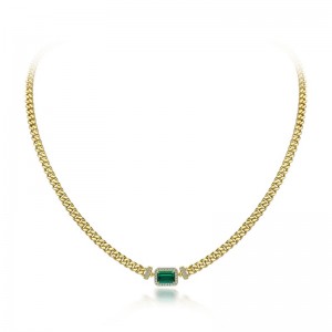 2022新しい1CT栽培エメラルドペンダント925シルバー調整可能なシンプルなネックレス