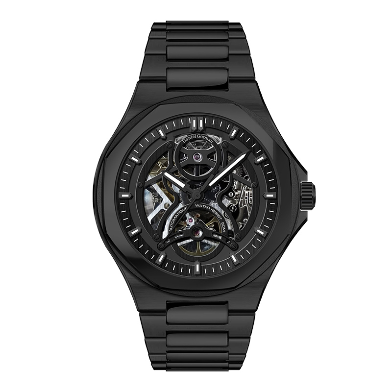 Daniel Gorman DG9111 Luxury Mechanical Hollow Out Watch Men \\ 'S Waterproof Watch Lisurous Stainless Strap Top Brand Luxury Watch