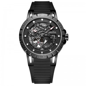 Baogela New Top Brand Luxury Men \\\\\'s Watches Skeleton Men For Waterproof Wlistwatch 6772 Black