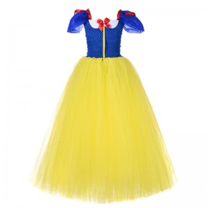 女の子のための夏のプリンセスドレス白雪姫コスプレコスチュームスリーブスリーブキッズドレス子供パーティーのおしゃれなガウン
