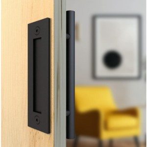 BH001ブラックラウンドバーンドアプルハンドルスライディングドアハンドル、納屋の木製ドアハンドル