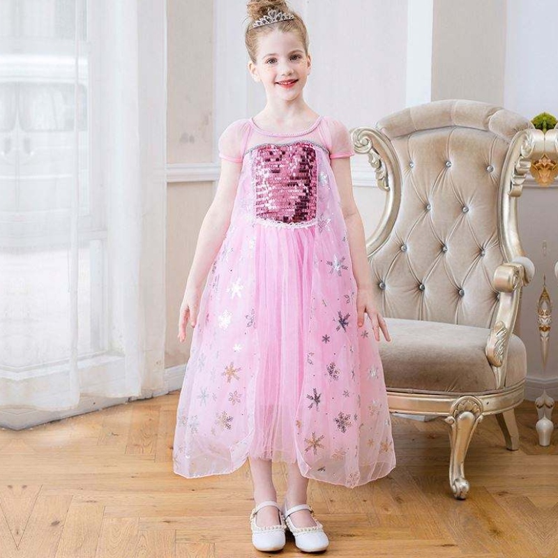 Baige New Arrival Seveless Elsa Anna Fashion Kids Costume Cosplay Girls Costume Party Dresses