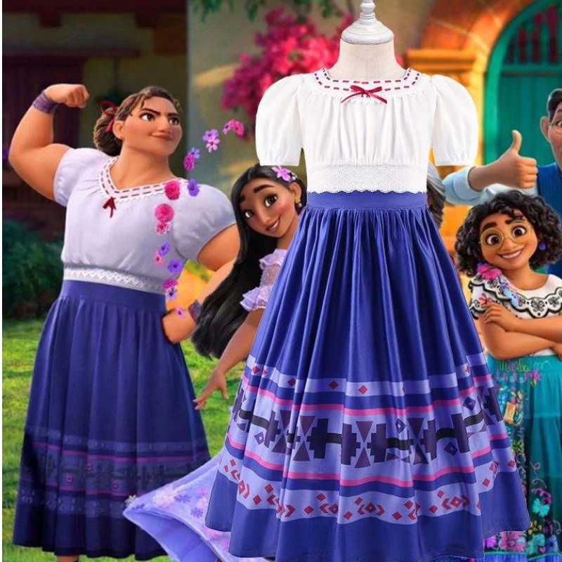 Baige最新のタイトなウエストガールズは、子供向けの長いスカートチャイルド服パーティーEncanto Dress