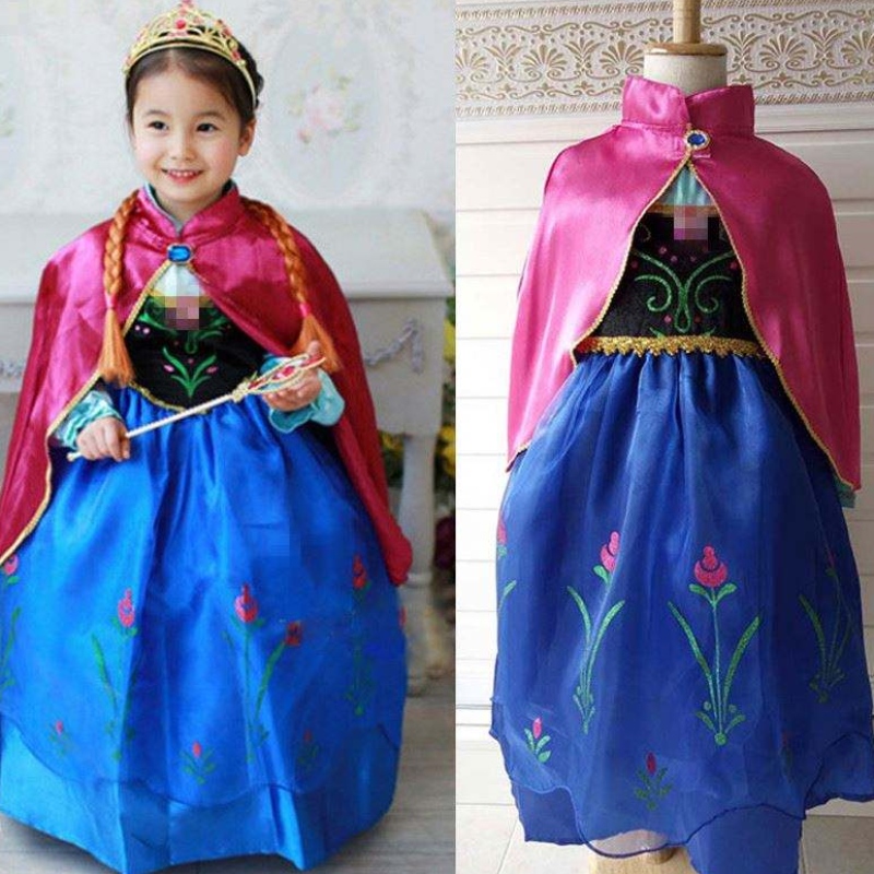女の子エルサアンナドレス漫画コスプレスノークイーンプリンセスドレスエルサ幼児の子供の服ドレス女の子のためのドレス
