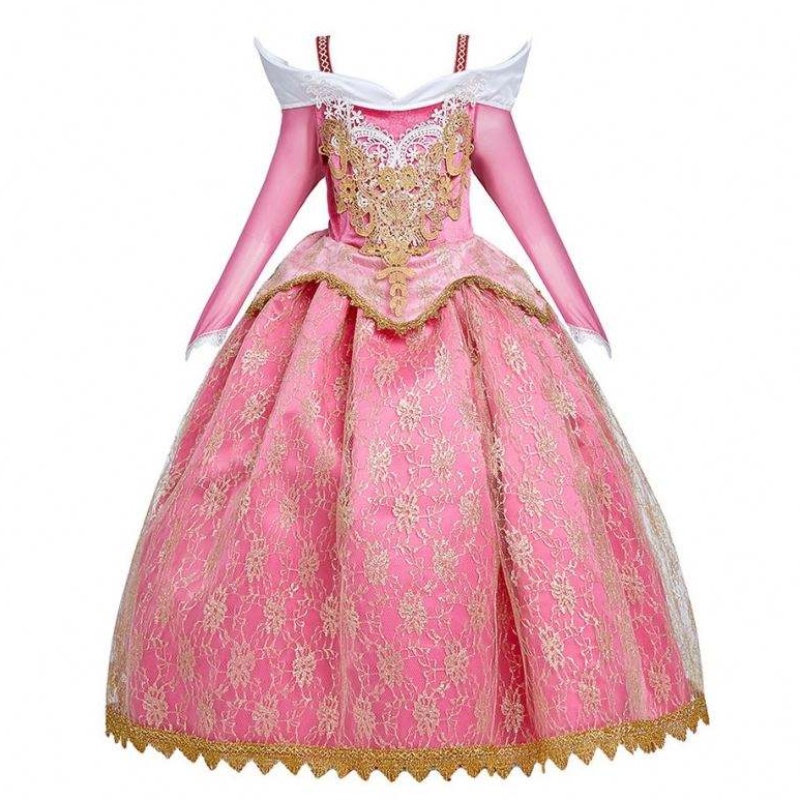 女の子の派手なデラックス眠れる眠れる森の美女ハロウィーンプリンセスコスチュームパーティーオーロラドレスアップキッズレッドレイヤークリスマスページェントボールガウン