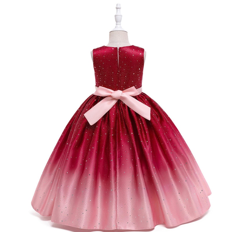 卸売グラディエントカラーキッズドレスガールズパーティーの結婚式の誕生日フラワーガールフロックボールガウンドレス