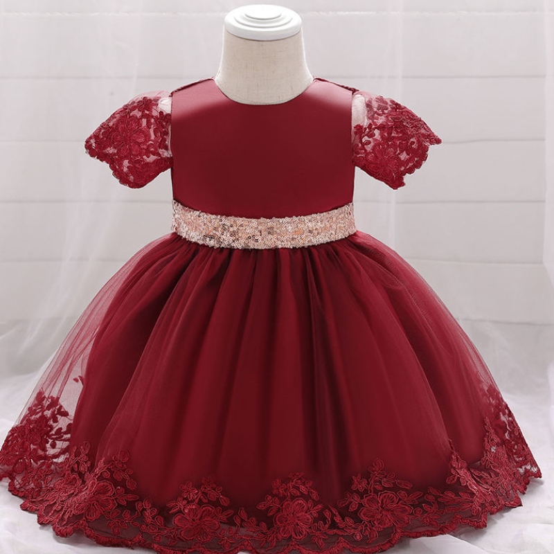 2022セレモニー幼児用幼児服のための1歳の誕生日ドレススパンコールプリンセスドレスパーティーバプテスマ服0 1 2ええ