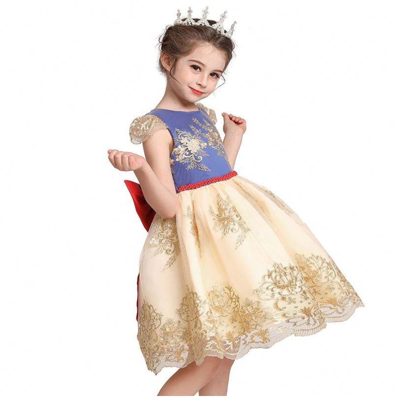 2020 New Children \\ 'S ClothingMaxi Leak Back Girl Dress Lace Princess Dress L5192