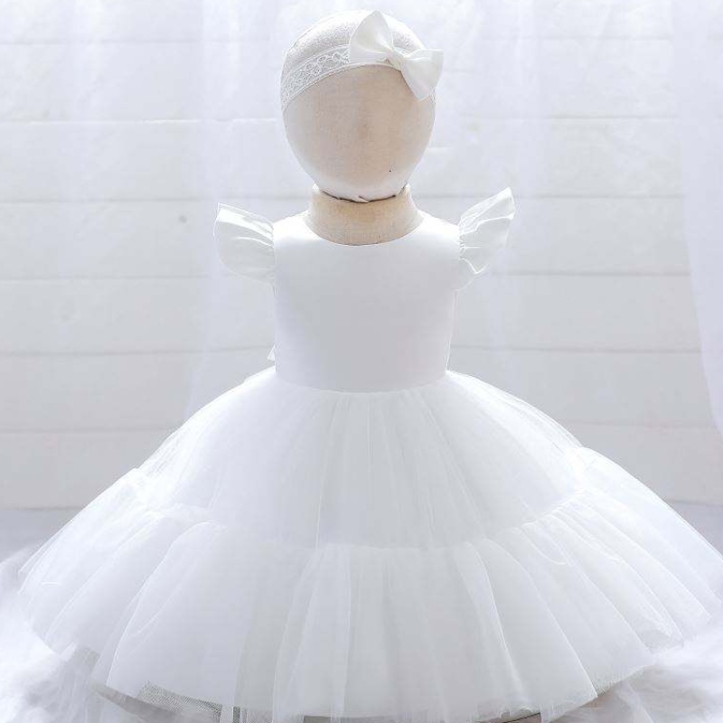 Baige White新生児の女の子のふくらんでいるプリンセスドレスクリスマスの子供ドレス2年服を着るL2038XZ